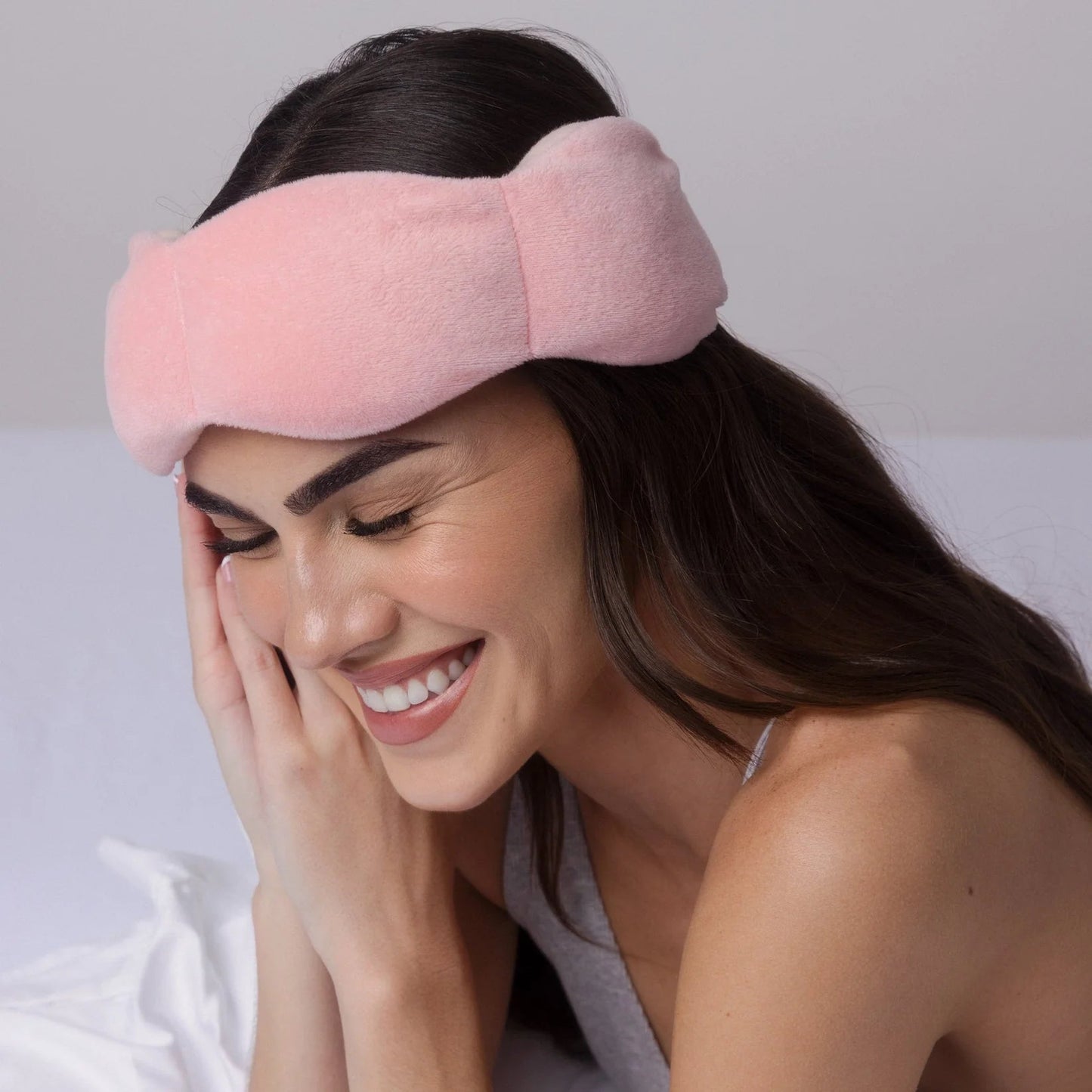 Pink weighted eye mask for relaxation and self-care Sunday vibes - Vision Smash Life